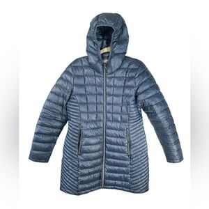 Calvin Klein Puffer Jacket Women Large Winter Normcore Minimalist Casual Blue